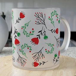 Indigifts Floral Printed Frosted Coffee Mug-36