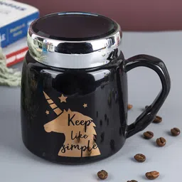 MARKET99 Black Printed Ceramic Glossy Mug 420 ml-image-41