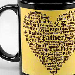 fnp Black & Yellow Typography Printed Ceramic Glossy Mug 325ml-36