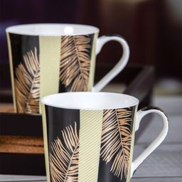 SONAKI White Set of 6 Dishwasher Safe Printed Bone China Glossy Mugs 200 ml Each-image-17