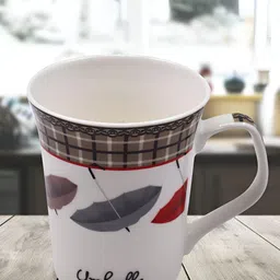 Kookee White & Black Printed Ceramic Mug 325 ML-18