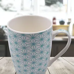 Kookee White and Blue Printed Ceramic Mugs 325 ml-53
