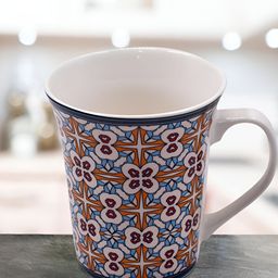 Kookee White & Orange Printed Ceramic Mug 325 ML-38