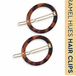 GUBB Girls Brown & Gold-Toned Set of 2 Caramel Hues Hair Clip Pins-26