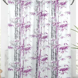 Kuber Industries Grey & Purple Printed Stain Resistant Shower Curtain-image-71