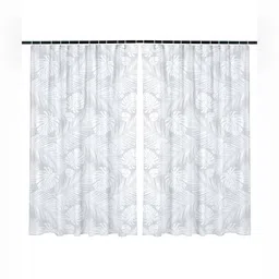 Kuber Industries 2 Pieces White Printed Shower Curtains-image-65