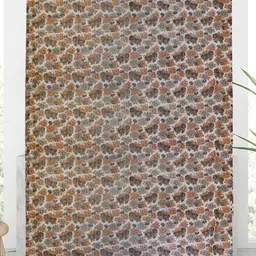 Kuber Industries Brown & Grey Printed Shower Curtain With Hooks-55