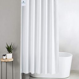 Kuber Industries White PVC Shower Curtain-39