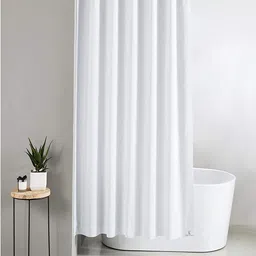 Kuber Industries White PVC Shower Curtain-27