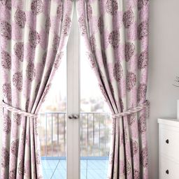 Cortina Set of 2 Off-White Printed Long Door Curtains-16
