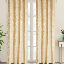 Home Centre Beige & White 2 Pieces Ethnic Motifs Door Curtain-image-92