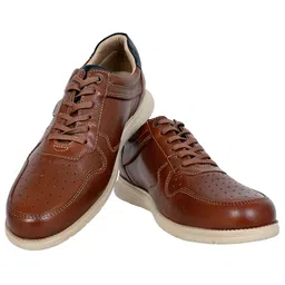 HX London Men Perforations Round Toe Lightweight Leather Sneakers-picture-48