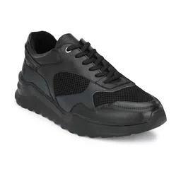 Delize Men Black Leather Sneakers-image-82