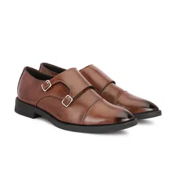 SHOZANIA Men Leather Formal Monk Shoes-picture-14