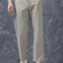 The Roadster Lifestyle Co Linen Relaxed-Fit Regular Trousers-97