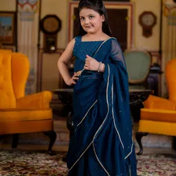 Cutiediva Embellished Sequinned Pure Georgette Ready to Wear Saree-picture-7