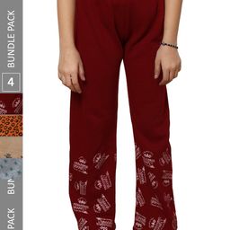IndiWeaves Girls Pack of 4 Printed Woolen Track Pants-picture-27