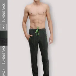 Zoiro Men Pack Of 2 Cotton Relaxed Fit Track Pants-image-12