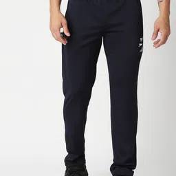 Black Panther Men Navy Blue Solid Mid-Rise Acti Fit Track Pants-image-7