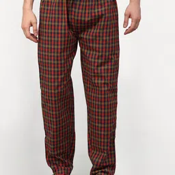 JAINISH Men Orange & Red Checked Pure Cotton Slim-Fit Track Pant-picture-14