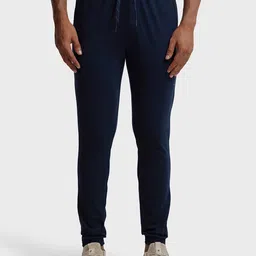 Jockey Men Navy Blue Solid Slim Fit Cropped Track Pants-image-99