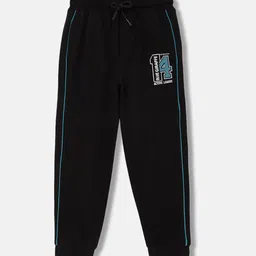 Blue Giraffe Boys Printed Pure Cotton Relaxed-Fit Mid Rise Joggers-58
