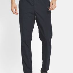 Octave Men Navy Blue Solid Cotton Track Pants & Plus Size-image-28