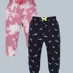 3PIN Infant Boys Pack Of 2 Printed Pure Cotton Antimicrobial Track Pants-image-86