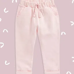 mothercare Girls Pink Solid Pure Cotton Track Pants-image-42