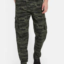 Octave Men Regular Fit Camouflage Printed Pure Cotton Track Pants-image-41