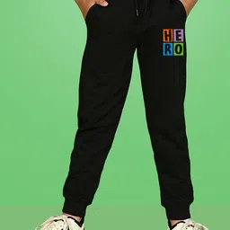 NUSYL Boys Hero Text Printed Ankle Length Track Pants-14