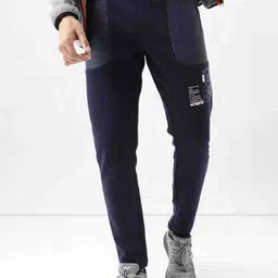Wildcraft Men Mid Rise Side Woven Quilting Cotton Anti Odour Running Track Pants-image-82