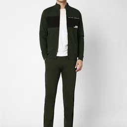 Peter England Colourblocked Mock Collar Long Sleeves Tracksuits-picture-17