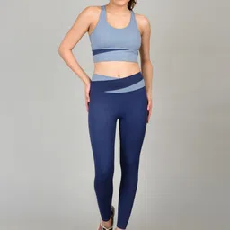 Poftik Women Sports Bra & Ankle-Length Tights Tracksuits-image-6