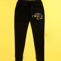 NUSYL Kids Black Typography Printed Joggers-image-68