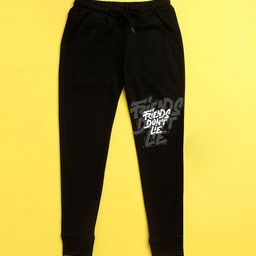 NUSYL Kids Black Typography Printed Joggers-image-71