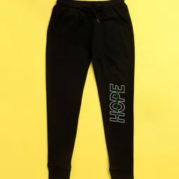 NUSYL Kids Black Printed Joggers Track Pant-image-62