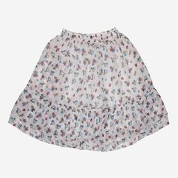 KiddoPanti Girls White Floral Printed Flared Skirts-image-114