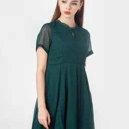 Zink London Round Neck Fit And Flare Dress-image-3