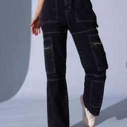 STREET 9 Women Comfort Relaxed Fit High-Rise Low Distress Jeans-picture-18
