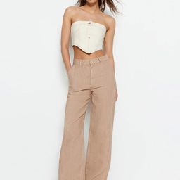 Trendyol Women Wide Leg Clean Look Linen Jeans-image-16