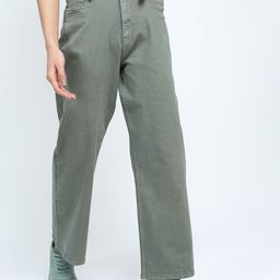 Tokyo Talkies Women Green Clean Look Flared Jeans-image-18