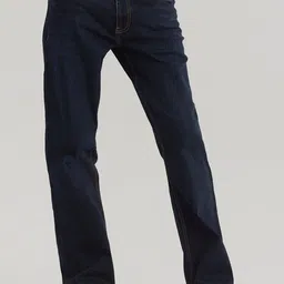 Snitch Men Navy Blue Smart Bootcut Mid-Rise Clean Look Stretchable Jeans-picture-8