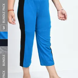 IndiWeaves Girls Pack Of 3 Pure Cotton Capris-picture-12