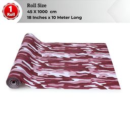 LooMantha Rust & White Camouflage Printed Water Resistant Shelf Liner image 1