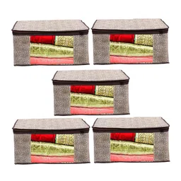 Home Fresh Set Of 5 Brown Printed Organisers-20