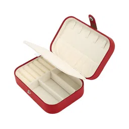 Cortina Maroon Zipper Portable Jewellery Storage Organiser-41