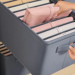 HOUSE OF QUIRK Grey Folded Closet Drawer Organizer-40