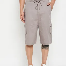 Hypernation Men Grey Cargo Shorts-image-93