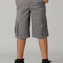 KiddoPanti Boys Mid Rise Twill Pure Cotton Cargo Shorts-image-92